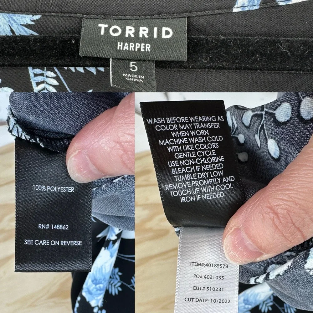 Harper Studio Crepe de Chine Flutter Short Sleeve Blouse women’s plus size 5x - Picture 7 of 10